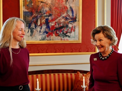 Ciara Phillips and HM Queen Sonja at the Royal Palace in Oslo
