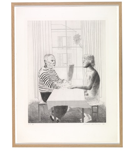 Hockney, David,  "Artist and Model" 1973 - 1974