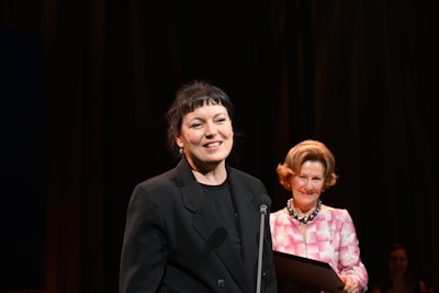 Artist Yto Barrada and HM Queen Sonja at the QSPA award ceremony 2022