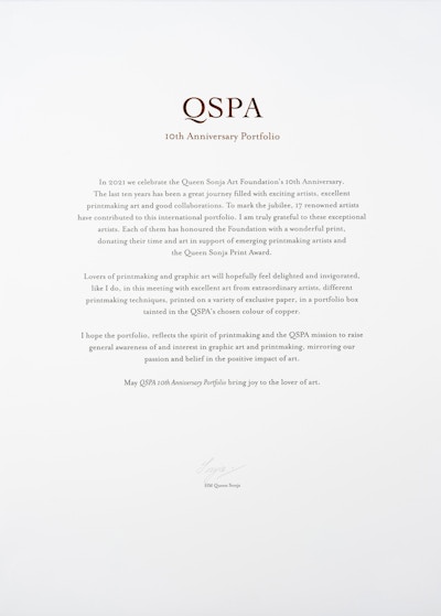 QSPA 10th Anniversary Portfolio frontispiece